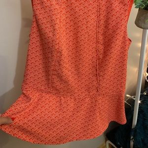 Short Sleeve Orange & Cream Patterned Blouse